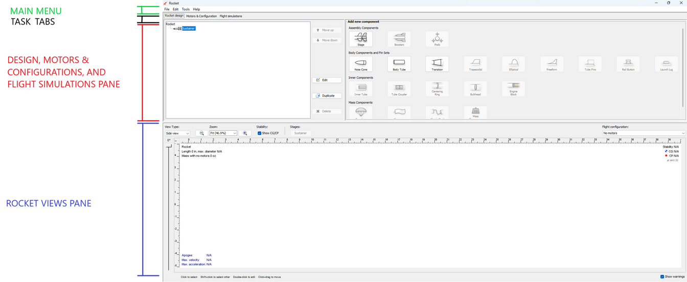 How to fill in rocket with a color on openrocket